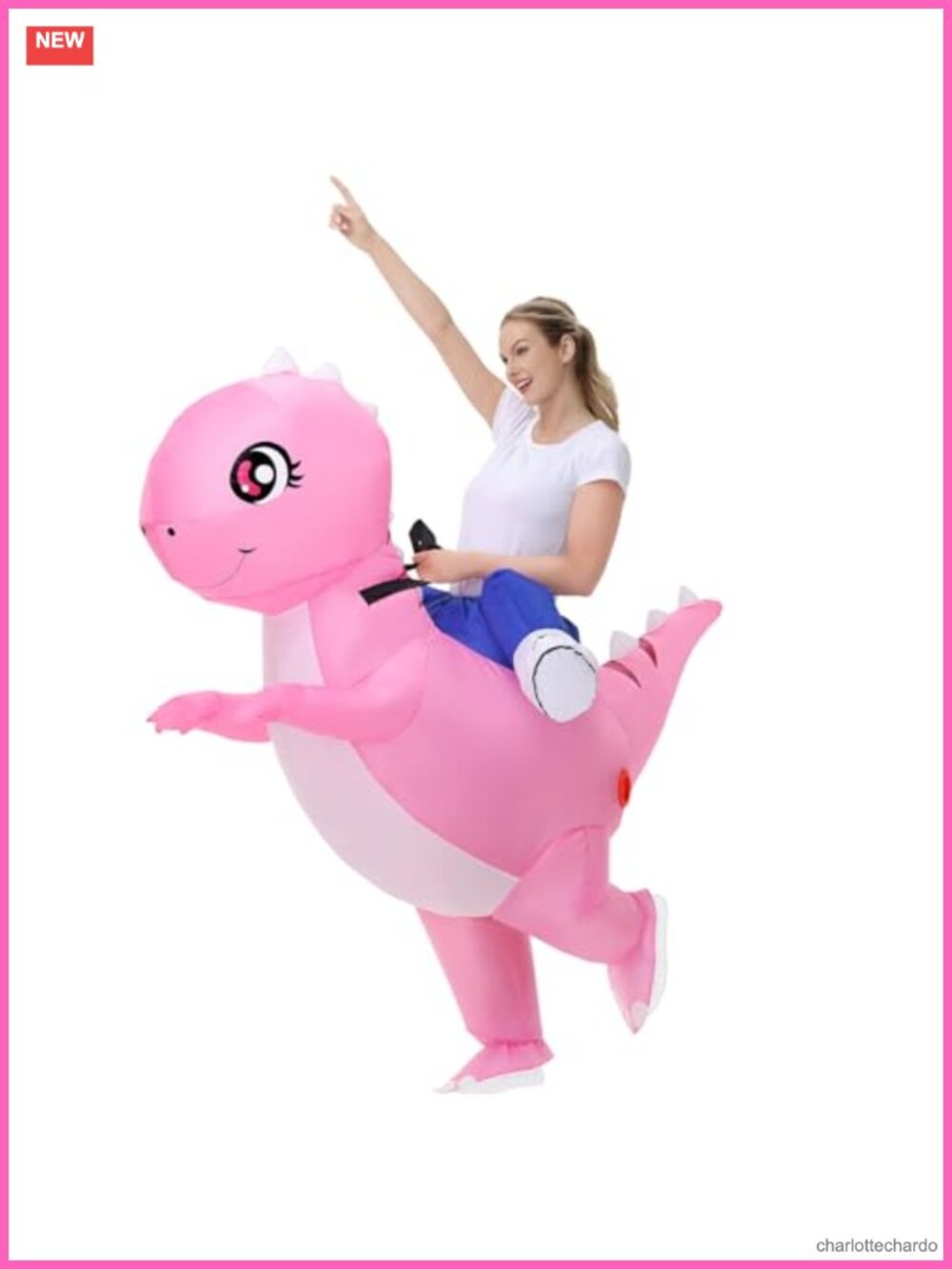 Adult Inflatable Dinosaur Costume Ride-On Blow Up Halloween Cosplay